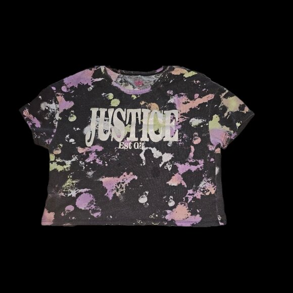 Girls Justice Colorful Over-Sized Cropped Top - Picture 1 of 2